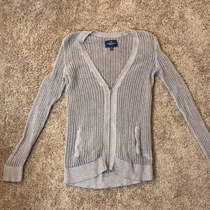 American Eagle Outfitters Gray Cardigan Sweater
